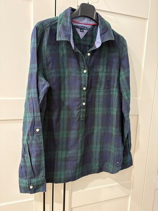Camicia Tommy Hilfiger a quadri blu e verdi