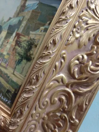 Dipinto olio su tavola passaggio danese