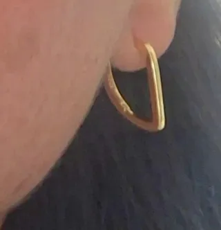 Pendientes Aro irregular Plata Ley Baño Oro 18k
