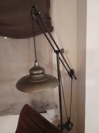 Lámpara de salón vintage metal y madera