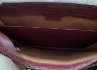 Maletín Zara Piel Burdeos y Dorado