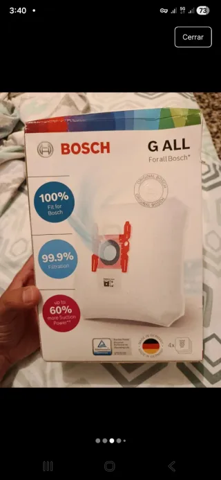 Filtro aspiradora Bosch