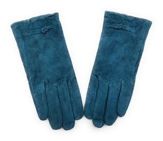 Guantes de Piel Mujer Azul Teal - Talla 8