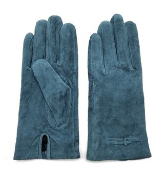 Guantes de Piel Mujer Azul Teal - Talla 8