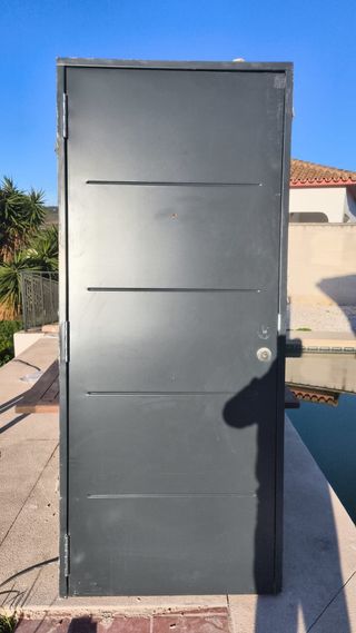 Puerta de entrada gris moderna