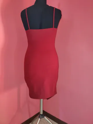 Vestito corto rosso con drappeggio