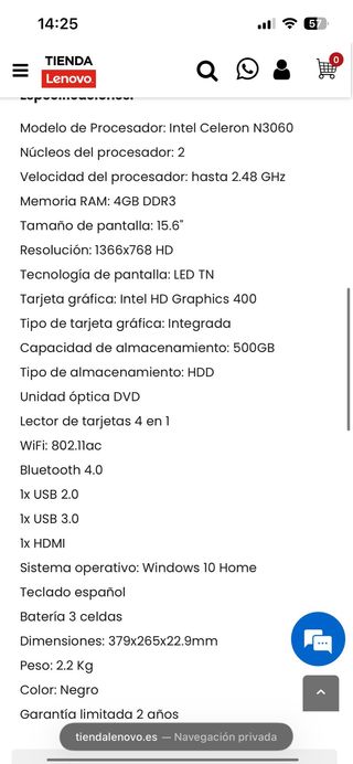 Ordenador portátil Lenovo negro