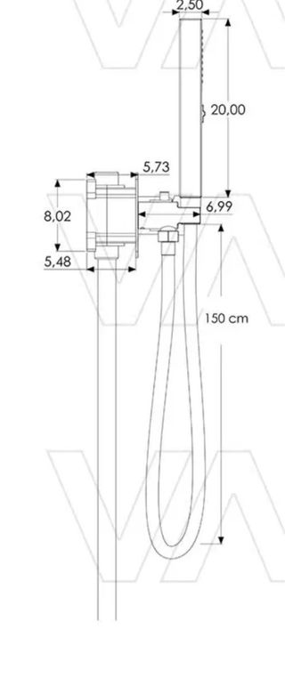 Grifo Ducha Empotrado Cuadrado