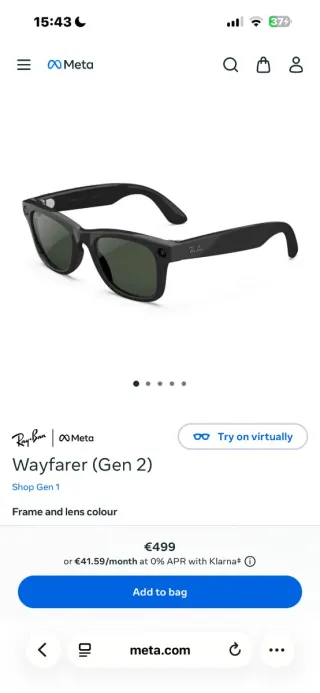 Ray-Ban Meta Wayfarer Gen 2 Gafas Inteligentes