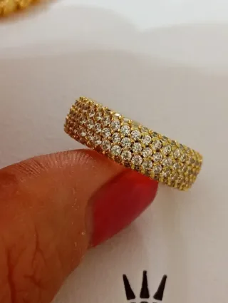 Anello oro con zirconi nuovo con scatola originale