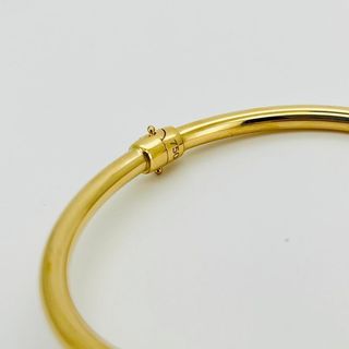 PULSERA RIGIDA CLAVO CON CIRCONITAS. Hueca. Oro 18