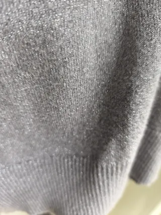 Pullover collo v argento