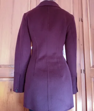 Abrigo Zara Lana Burdeos/Berenjena Talla XS