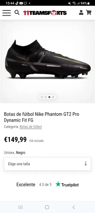 Botas de fútbol Nike negras
