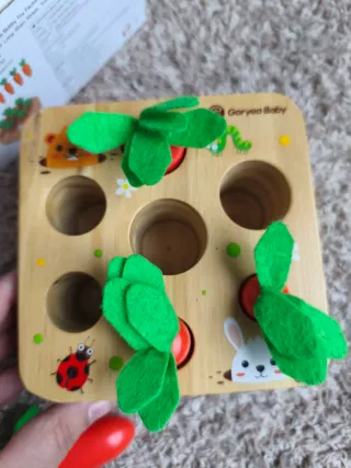Juego de madera para encajar zanahorias