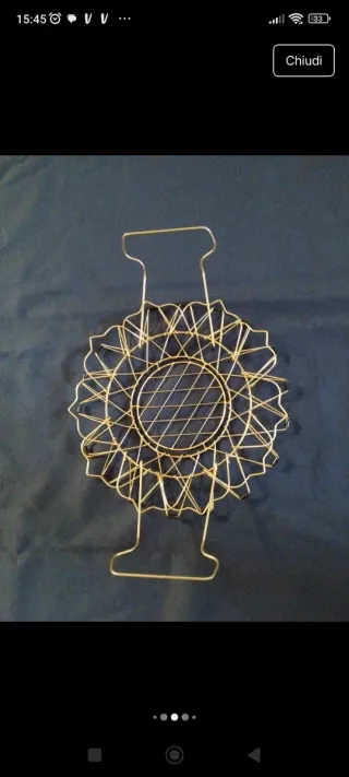 Cestino pieghevole design vintage oro