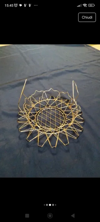 Cestino pieghevole design vintage oro