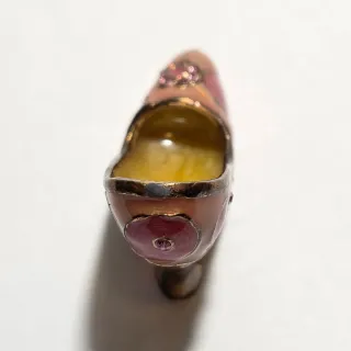 Scarpetta in miniatura in metallo smaltato