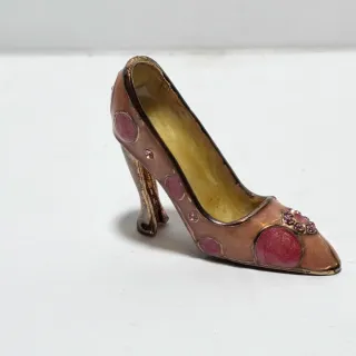 Scarpetta in miniatura in metallo smaltato