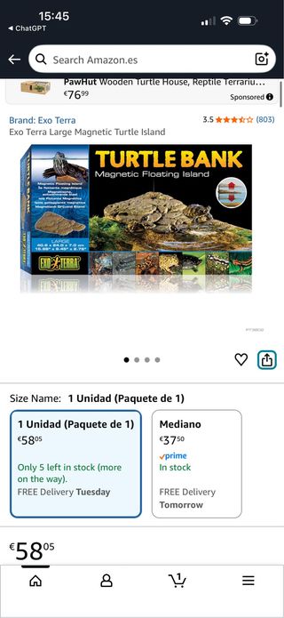 Exo Terra Turtle Bank Grande – Isla flotante