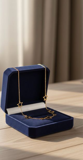 Collar de oro de estrallas( baño de oro18k)