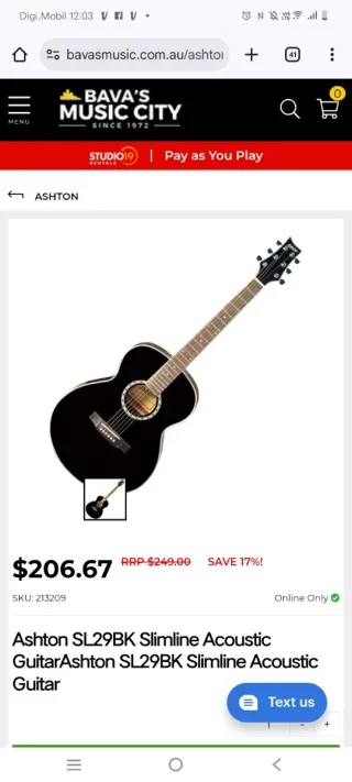 Guitarra Ashton SL29BK Negra + funda y cuerdas