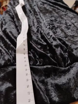 Abito Velluto Martellato Nero Made in Italy