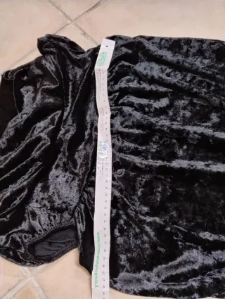 Abito Velluto Martellato Nero Made in Italy