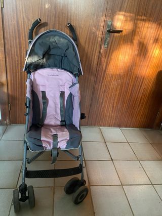 Silla de paseo Maclaren rosa y gris