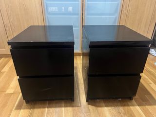 2 Mesitas  de noche MALM Ikea 2 cajones