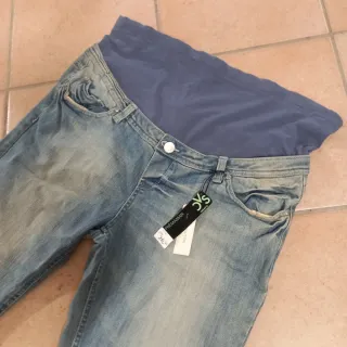 Pantaloni jeans Premaman al ginocchio taglia L