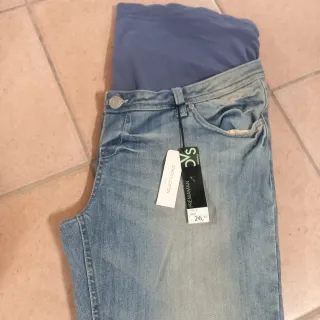 Pantaloni jeans Premaman al ginocchio taglia L