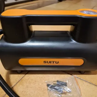 compresor o Bomba de aire SUITU naranja y negra