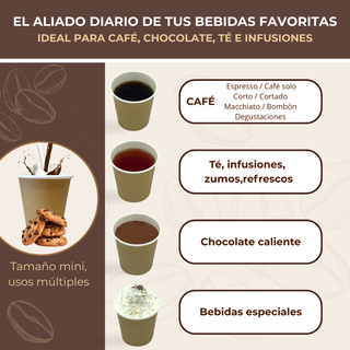 Vasos café, vasos cartón 120 ml - 150 unidades