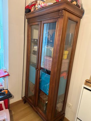 Vitrina vintage madera y cristal