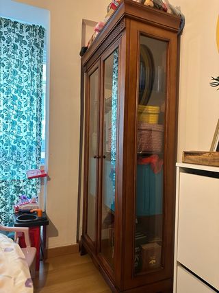 Vitrina vintage madera y cristal