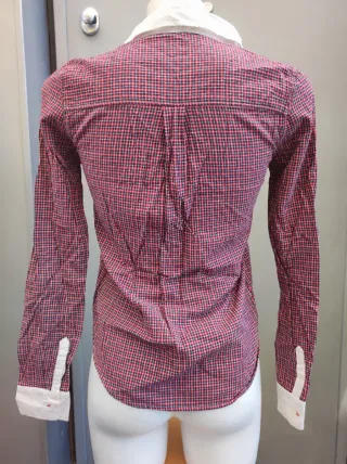 Camisa a cuadros roja y blanca Pimkie