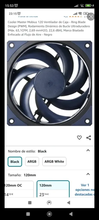 Ventilador alto caudal para PC