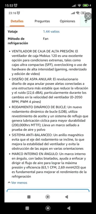 Ventilador alto caudal para PC