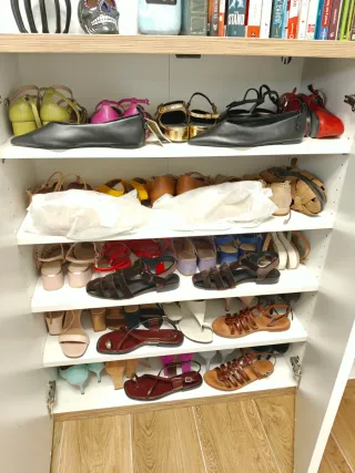 Zapatero Conforama blanco y madera - 120x100