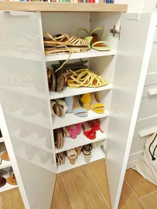 Zapatero Conforama blanco y madera - 120x100