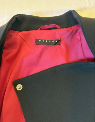 Giacca Sisley Biker Nera Interno Fucsia