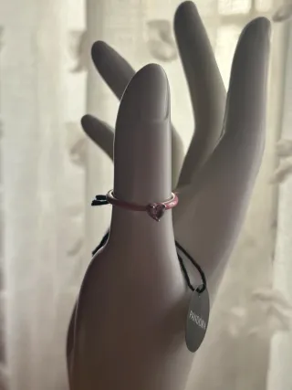 Anillo Pandora Corazón Rosa
