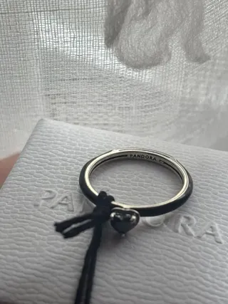Anillo Pandora Corazón Negro