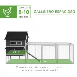 Gallinero Madera Exterior 8-10 Gallinas