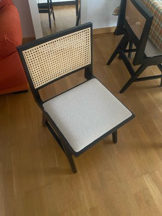 Pack 4 Sillas Comedor Ratán y Tela