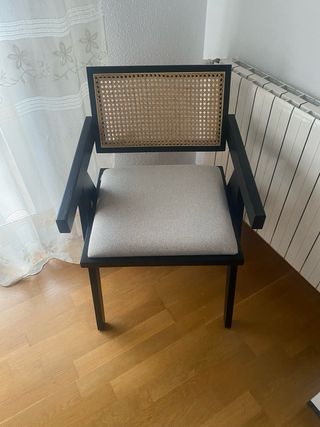 Pack 4 Sillas Comedor Ratán y Tela