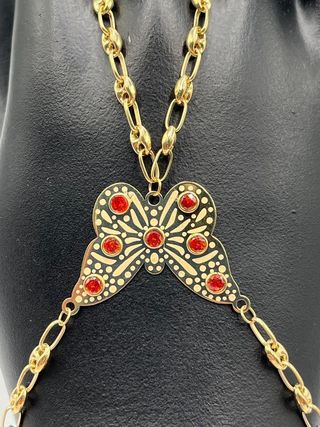 PULSERA MANITA MARIPOSA G. PIEDRA NARANJA. Oro18k