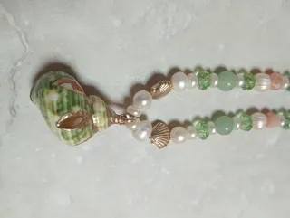 Collar perlas naturales, jade y cristales