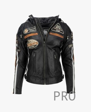 Chaqueta de cuero mujer para moto